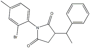 1-(2-bromo-4-methylphenyl)-3-(1-phenylethyl)pyrrolidine-2,5-dione Structure