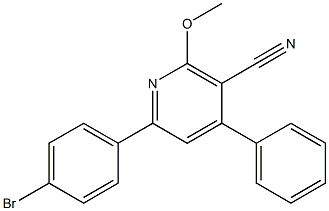 6-(4-bromophenyl)-2-methoxy-4-phenylnicotinonitrile,,结构式