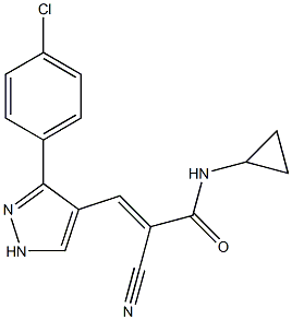 3-[3-(4-chlorophenyl)-1H-pyrazol-4-yl]-2-cyano-N-cyclopropylacrylamide|