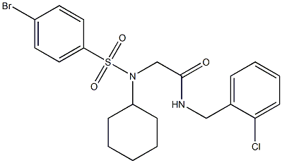 2-[[(4-bromophenyl)sulfonyl](cyclohexyl)amino]-N-[(2-chlorophenyl)methyl]acetamide 化学構造式