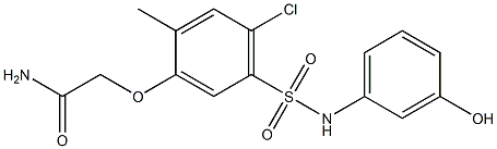 2-{4-chloro-5-[(3-hydroxyanilino)sulfonyl]-2-methylphenoxy}acetamide Structure