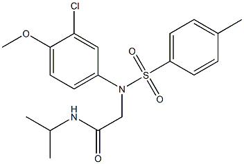 2-{3-chloro-4-methoxy[(4-methylphenyl)sulfonyl]anilino}-N-isopropylacetamide,,结构式
