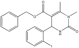 benzyl 4-(2-iodophenyl)-1,6-dimethyl-2-oxo-1,2,3,4-tetrahydropyrimidine-5-carboxylate Structure
