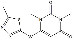 1,3-dimethyl-6-[(5-methyl-1,3,4-thiadiazol-2-yl)sulfanyl]-2,4(1H,3H)-pyrimidinedione 结构式