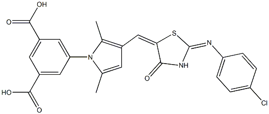 5-[3-({2-[(4-chlorophenyl)imino]-4-oxo-1,3-thiazolidin-5-ylidene}methyl)-2,5-dimethyl-1H-pyrrol-1-yl]isophthalic acid