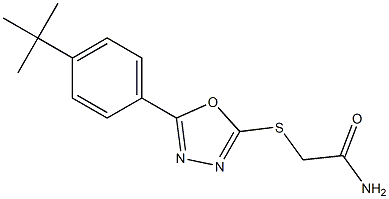 2-{[5-(4-tert-butylphenyl)-1,3,4-oxadiazol-2-yl]sulfanyl}acetamide 化学構造式
