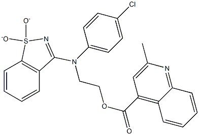2-[4-chloro(1,1-dioxido-1,2-benzisothiazol-3-yl)anilino]ethyl 2-methyl-4-quinolinecarboxylate,,结构式