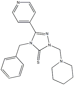 4-benzyl-2-(1-piperidinylmethyl)-5-(4-pyridinyl)-2,4-dihydro-3H-1,2,4-triazole-3-thione Struktur