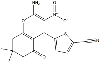 5-{2-amino-3-nitro-7,7-dimethyl-5-oxo-5,6,7,8-tetrahydro-4H-chromen-4-yl}thiophene-2-carbonitrile