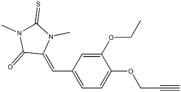 5-[3-ethoxy-4-(prop-2-ynyloxy)benzylidene]-1,3-dimethyl-2-thioxoimidazolidin-4-one,,结构式