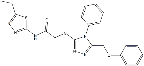 N-(5-ethyl-1,3,4-thiadiazol-2-yl)-2-{[5-(phenoxymethyl)-4-phenyl-4H-1,2,4-triazol-3-yl]sulfanyl}acetamide Struktur
