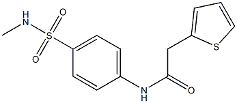 N-{4-[(methylamino)sulfonyl]phenyl}-2-(2-thienyl)acetamide,,结构式