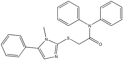 2-[(1-methyl-5-phenyl-1H-imidazol-2-yl)sulfanyl]-N,N-diphenylacetamide 结构式