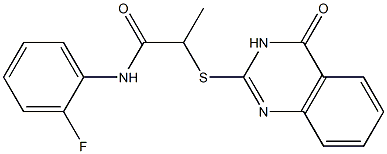 N-(2-fluorophenyl)-2-[(4-oxo-3,4-dihydroquinazolin-2-yl)sulfanyl]propanamide 结构式