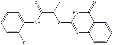 N-(2-fluorophenyl)-2-[(4-oxo-3,4-dihydroquinazolin-2-yl)sulfanyl]propanamide 化学構造式