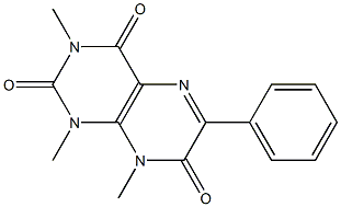 1,3,8-trimethyl-6-phenyl-2,4,7(1H,3H,8H)-pteridinetrione,,结构式