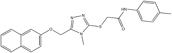 2-({4-methyl-5-[(2-naphthyloxy)methyl]-4H-1,2,4-triazol-3-yl}sulfanyl)-N-(4-methylphenyl)acetamide Struktur