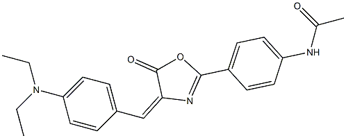 N-(4-{4-[4-(diethylamino)benzylidene]-5-oxo-4,5-dihydro-1,3-oxazol-2-yl}phenyl)acetamide Struktur