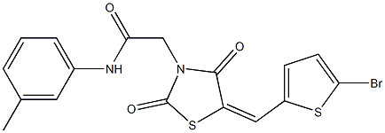 2-{5-[(5-bromo-2-thienyl)methylene]-2,4-dioxo-1,3-thiazolidin-3-yl}-N-(3-methylphenyl)acetamide