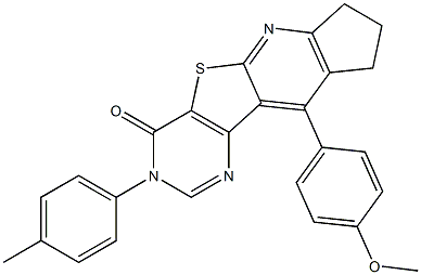 10-(4-methoxyphenyl)-3-(4-methylphenyl)-8,9-dihydro-3H-cyclopenta[5',6']pyrido[3',2':4,5]thieno[3,2-d]pyrimidin-4(7H)-one Structure