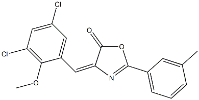 4-(3,5-dichloro-2-methoxybenzylidene)-2-(3-methylphenyl)-1,3-oxazol-5(4H)-one 化学構造式