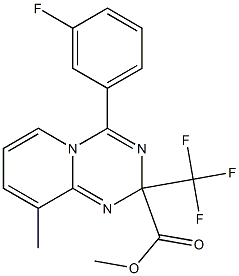 methyl 4-(3-fluorophenyl)-9-methyl-2-(trifluoromethyl)-2H-pyrido[1,2-a][1,3,5]triazine-2-carboxylate 结构式