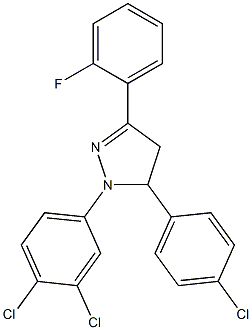 5-(4-chlorophenyl)-1-(3,4-dichlorophenyl)-3-(2-fluorophenyl)-4,5-dihydro-1H-pyrazole 化学構造式