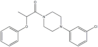 1-(3-chlorophenyl)-4-(2-phenoxypropanoyl)piperazine Struktur