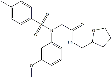 2-{3-methoxy[(4-methylphenyl)sulfonyl]anilino}-N-(tetrahydro-2-furanylmethyl)acetamide Struktur