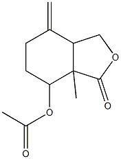 3a-methyl-7-methylene-3-oxooctahydro-2-benzofuran-4-yl acetate 化学構造式