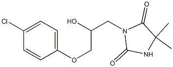 3-[3-(4-chlorophenoxy)-2-hydroxypropyl]-5,5-dimethyl-2,4-imidazolidinedione,,结构式
