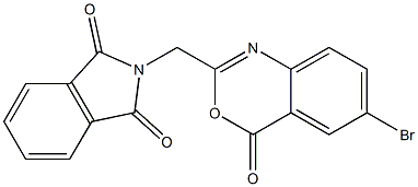 2-[(6-bromo-4-oxo-4H-3,1-benzoxazin-2-yl)methyl]-1H-isoindole-1,3(2H)-dione 化学構造式