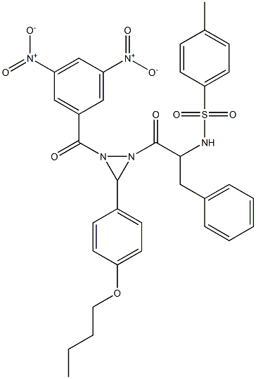 N-{1-benzyl-2-[2-{3,5-dinitrobenzoyl}-3-(4-butoxyphenyl)-1-diaziridinyl]-2-oxoethyl}-4-methylbenzenesulfonamide