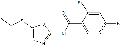 2,4-dibromo-N-[5-(ethylsulfanyl)-1,3,4-thiadiazol-2-yl]benzamide Structure