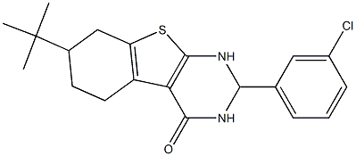 7-tert-butyl-2-(3-chlorophenyl)-2,3,5,6,7,8-hexahydro[1]benzothieno[2,3-d]pyrimidin-4(1H)-one 结构式