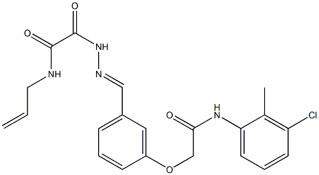 N-allyl-2-(2-{3-[2-(3-chloro-2-methylanilino)-2-oxoethoxy]benzylidene}hydrazino)-2-oxoacetamide Structure