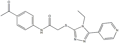 N-(4-acetylphenyl)-2-[(4-ethyl-5-pyridin-4-yl-4H-1,2,4-triazol-3-yl)sulfanyl]acetamide Structure