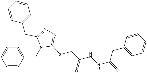 2-[(4,5-dibenzyl-4H-1,2,4-triazol-3-yl)sulfanyl]-N'-(phenylacetyl)acetohydrazide,,结构式