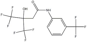 4,4,4-trifluoro-3-hydroxy-3-(trifluoromethyl)-N-[3-(trifluoromethyl)phenyl]butanamide Struktur