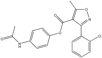 4-(acetylamino)phenyl 3-(2-chlorophenyl)-5-methyl-4-isoxazolecarboxylate Structure