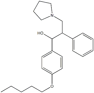 1-[4-(pentyloxy)phenyl]-2-phenyl-3-pyrrolidin-1-ylpropan-1-ol 化学構造式