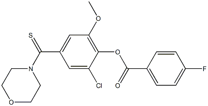  2-chloro-6-methoxy-4-(4-morpholinylcarbothioyl)phenyl 4-fluorobenzoate