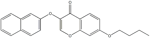 7-butoxy-3-(2-naphthyloxy)-4H-chromen-4-one 化学構造式