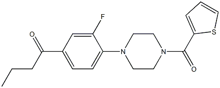 1-{3-fluoro-4-[4-(thien-2-ylcarbonyl)piperazin-1-yl]phenyl}butan-1-one 结构式