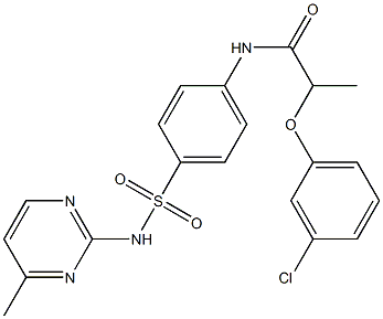 2-(3-chlorophenoxy)-N-(4-{[(4-methyl-2-pyrimidinyl)amino]sulfonyl}phenyl)propanamide,,结构式