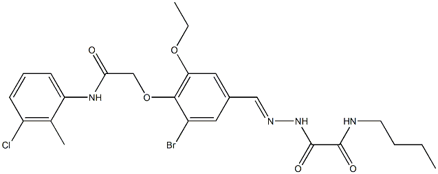 2-(2-{3-bromo-4-[2-(3-chloro-2-methylanilino)-2-oxoethoxy]-5-ethoxybenzylidene}hydrazino)-N-butyl-2-oxoacetamide|