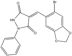 4-[(6-bromo-1,3-benzodioxol-5-yl)methylene]-1-phenyl-3,5-pyrazolidinedione