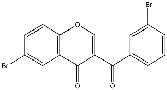 6-bromo-3-(3-bromobenzoyl)-4H-chromen-4-one,,结构式