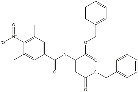 dibenzyl 2-({4-nitro-3,5-dimethylbenzoyl}amino)succinate 化学構造式