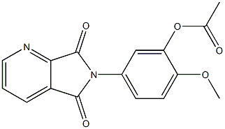 5-(5,7-dioxo-5,7-dihydro-6H-pyrrolo[3,4-b]pyridin-6-yl)-2-methoxyphenyl acetate 化学構造式